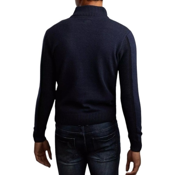 Buckle JB Holt Jaxon Quarter Zip Mock Neck Sweater Blue Size XL - Picture 2 of 13